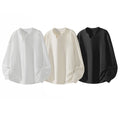 Men Solid Long Sleeve Tshirts Casual Vneck Streetwear Loose Tops Sweatshirts