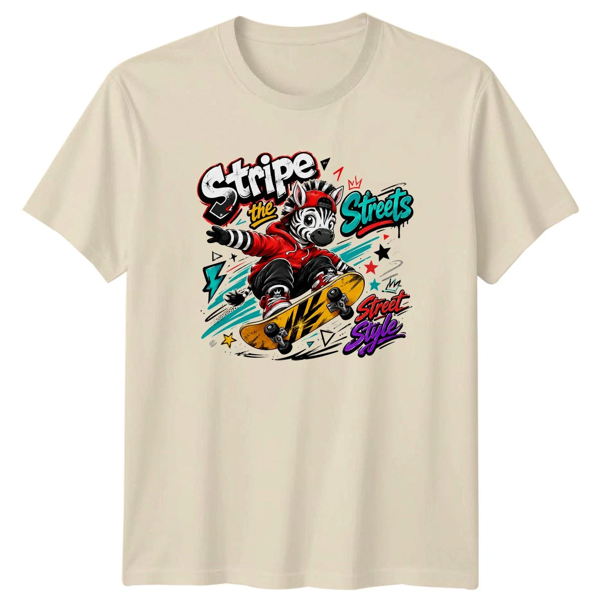 Skateboarding Zebra T-Shirt Stripe The Streets Street Style Funny Gift