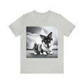 Black And White Scene With Cute Mini Puppy Unisex Jersey Short Sleeve Tee