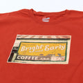 Vintage Bright & Early Coffee Tea Photo T-Shirt 2XL Rust Graphic Retro EUC
