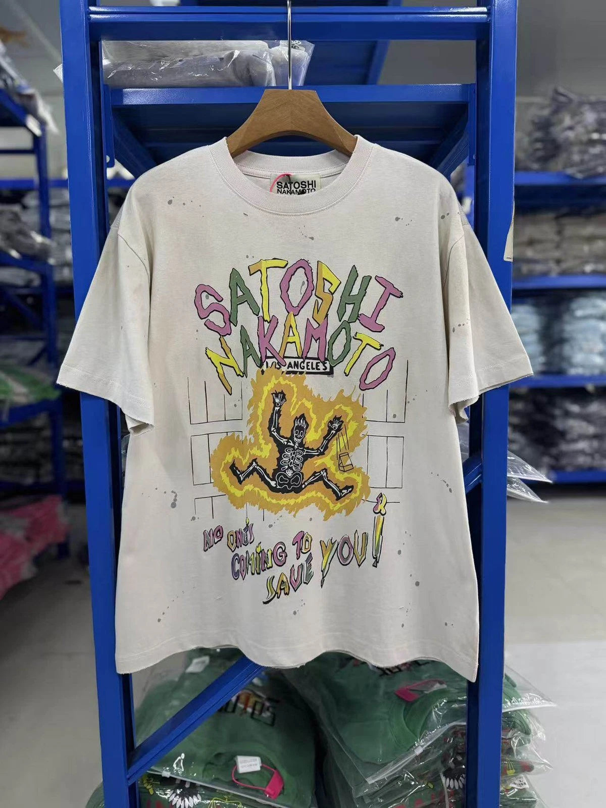 American Vintage Street Ripped Print T Shirt Oversize Unisex Short Sleeve Tee