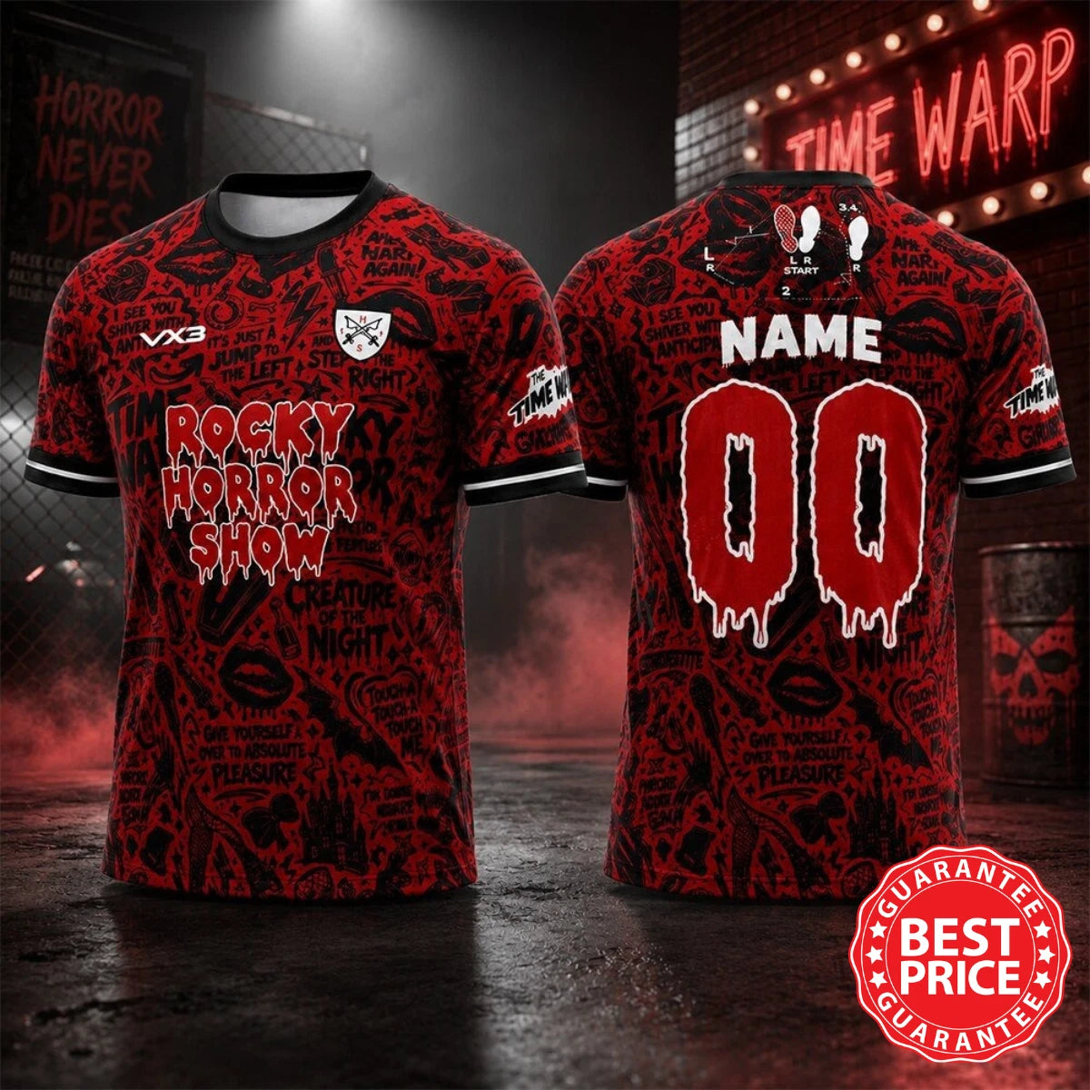 Horror Show Graphic 3D Printed Sports Jersey Custom Name & Number Shirt