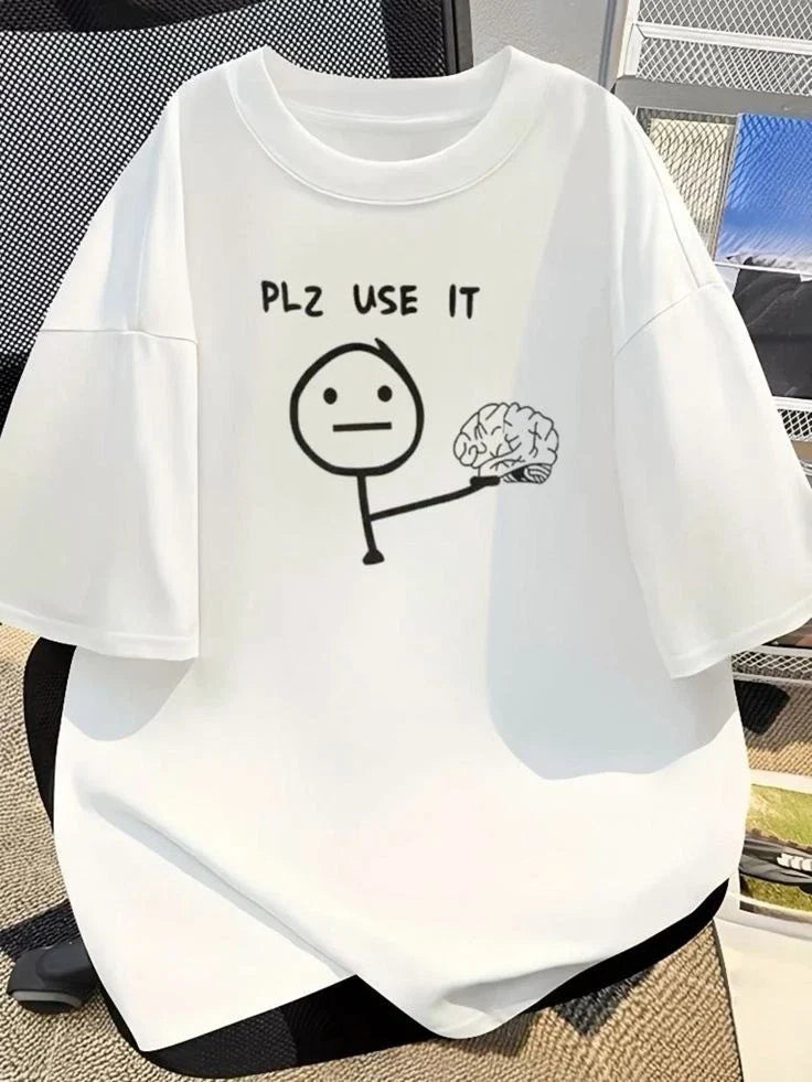 Funny Meme Graphic T-Shirt Casual Cartoon Tee Unisex