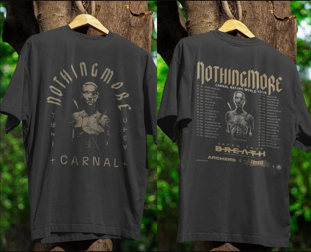 Nothing More Carnal Nature Tour 2026 Black Band T-Shirt