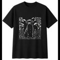 Botanical Puppy Portrait Dog Cute Mens T-Shirt Black 100% Cotton Adorable Kawaii