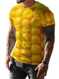 Men's Trendy Casual Short-Sleeve T-Shirt with Unique Corn Print Breathable XL