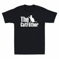 Cat Short Funny T-Shirt Shirt Men's Lover Gift Pet The Catfather Dad Sleeve