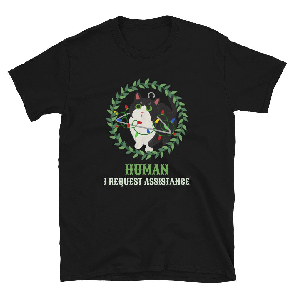 Human I Request Assistance Cute Cat Funny Animal Kitty Cats T-Shirt