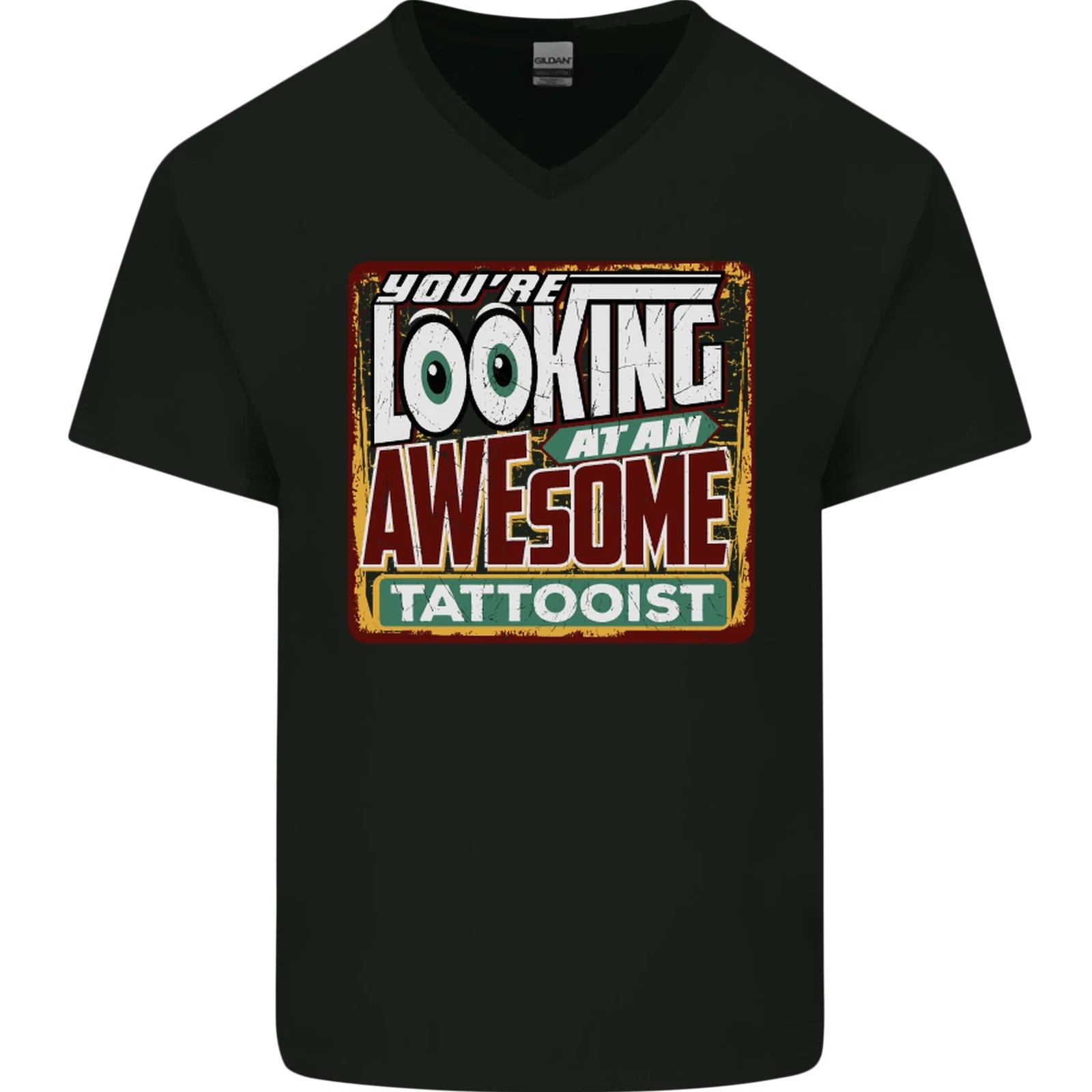 An Awesome Tattooist Mens V-Neck Cotton T-Shirt