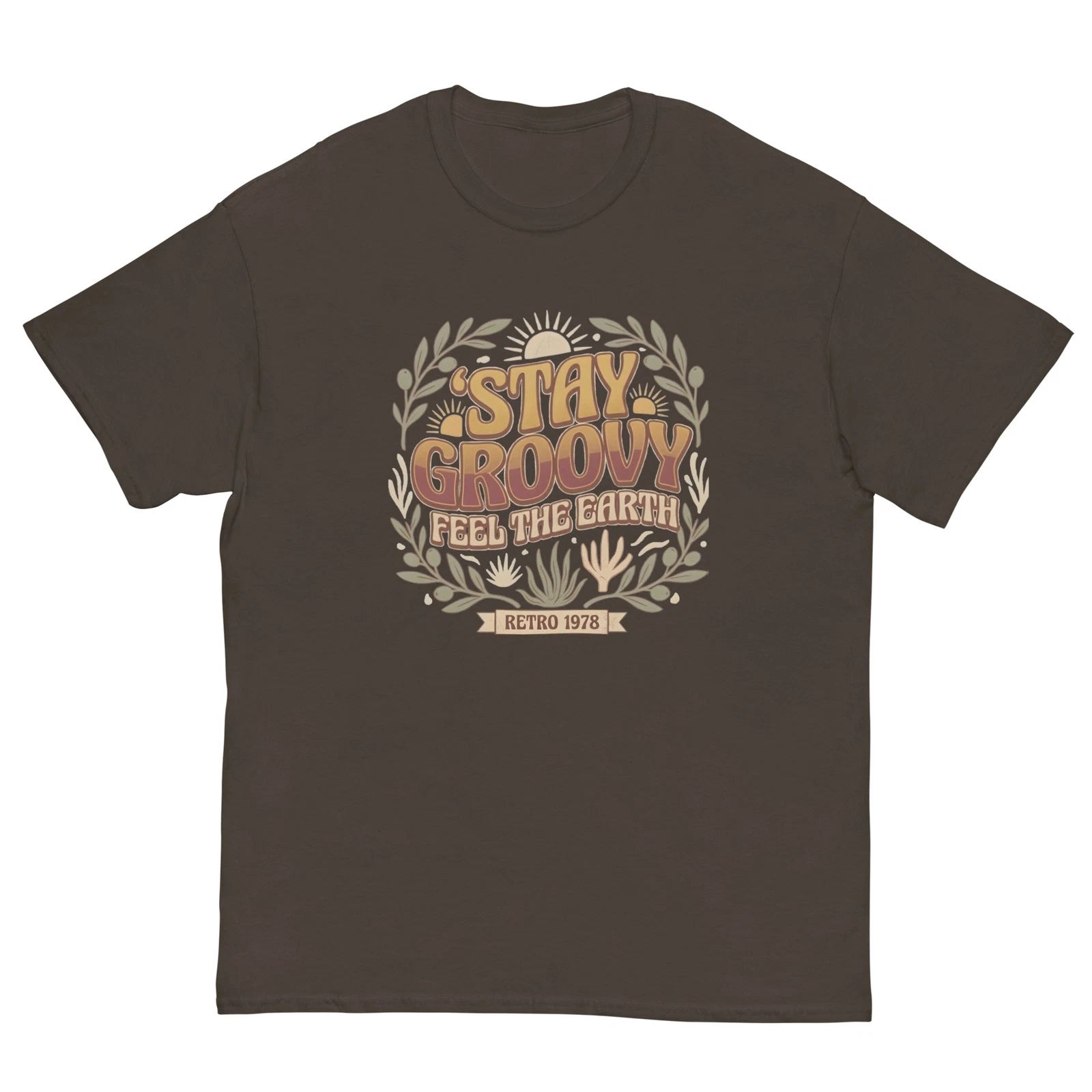 Vintage Groovy Graphic T-Shirt Retro Unisex Casual Premium Cotton Tee