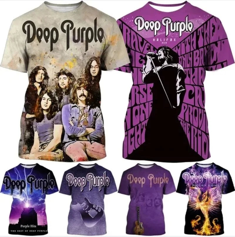 Heavy Metal Rock Band Deep Purple 3D Print Women Men Short Sleeve T-shirt Tops