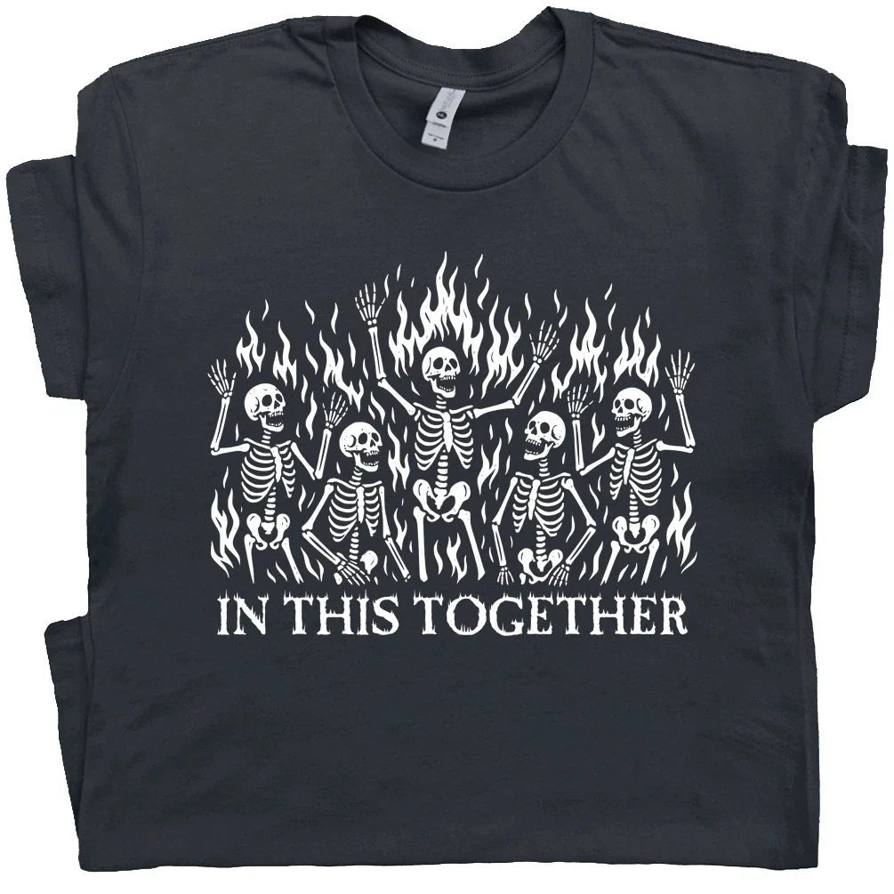 Burning Skeleton Shirt Dumpster Fire T Shirt Eat the Rich Shirt Dark Humor Tee