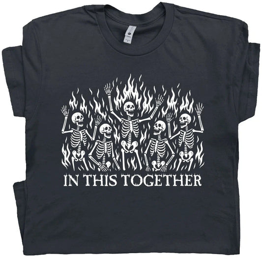 Burning Skeleton Shirt Dumpster Fire T Shirt Eat the Rich Shirt Dark Humor Tee