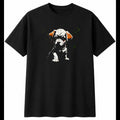 Puppy Anime Dog Cute Mens T-Shirt Black 100% Cotton Adorable Present Kawaii