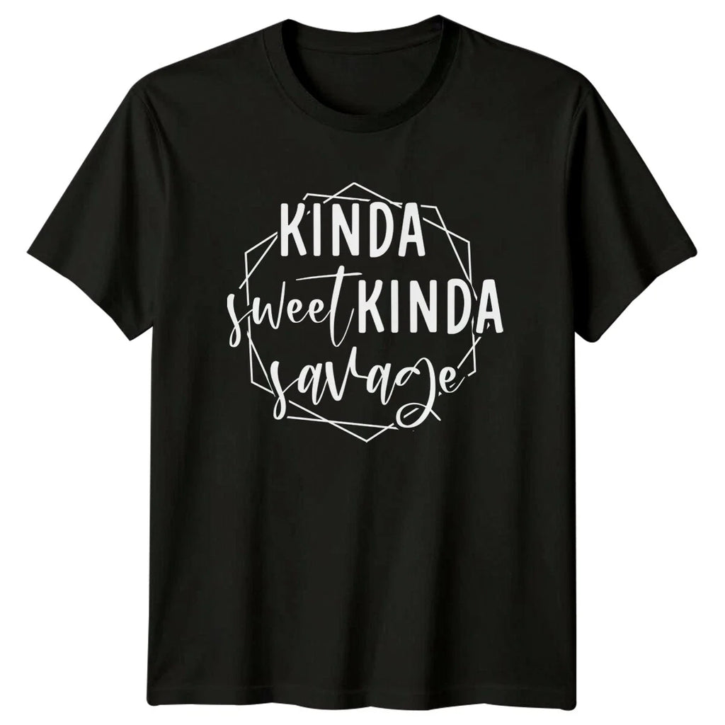 Kinda Sweet Kinda Savage Sarcastic Quote Graphic Adult T-Shirt