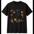 Detailed Chick with Flowers Chicken Cute Mens T-Shirt Black 100% Cotton Kawaii