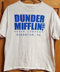 THE OFFICE DUNDER MIFFLIN Paper Company T Shirt Men's L Large White Short Sleeve
