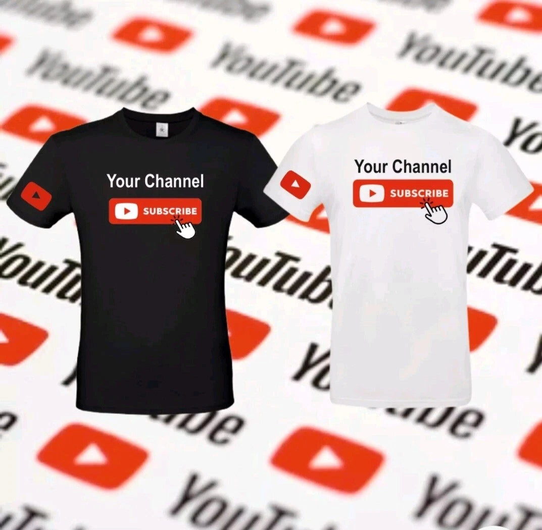 Custom Printed T-shirt Birthday Gift Youtube T-Shirt Top Fancy Adult Tshirt
