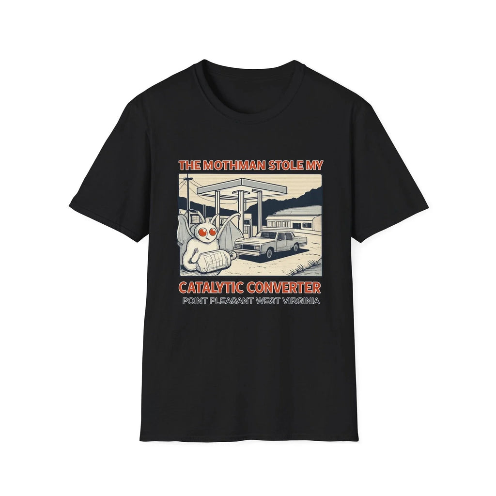Mothman Stole My Catalytic Converter T-Shirt | Cryptid Humor