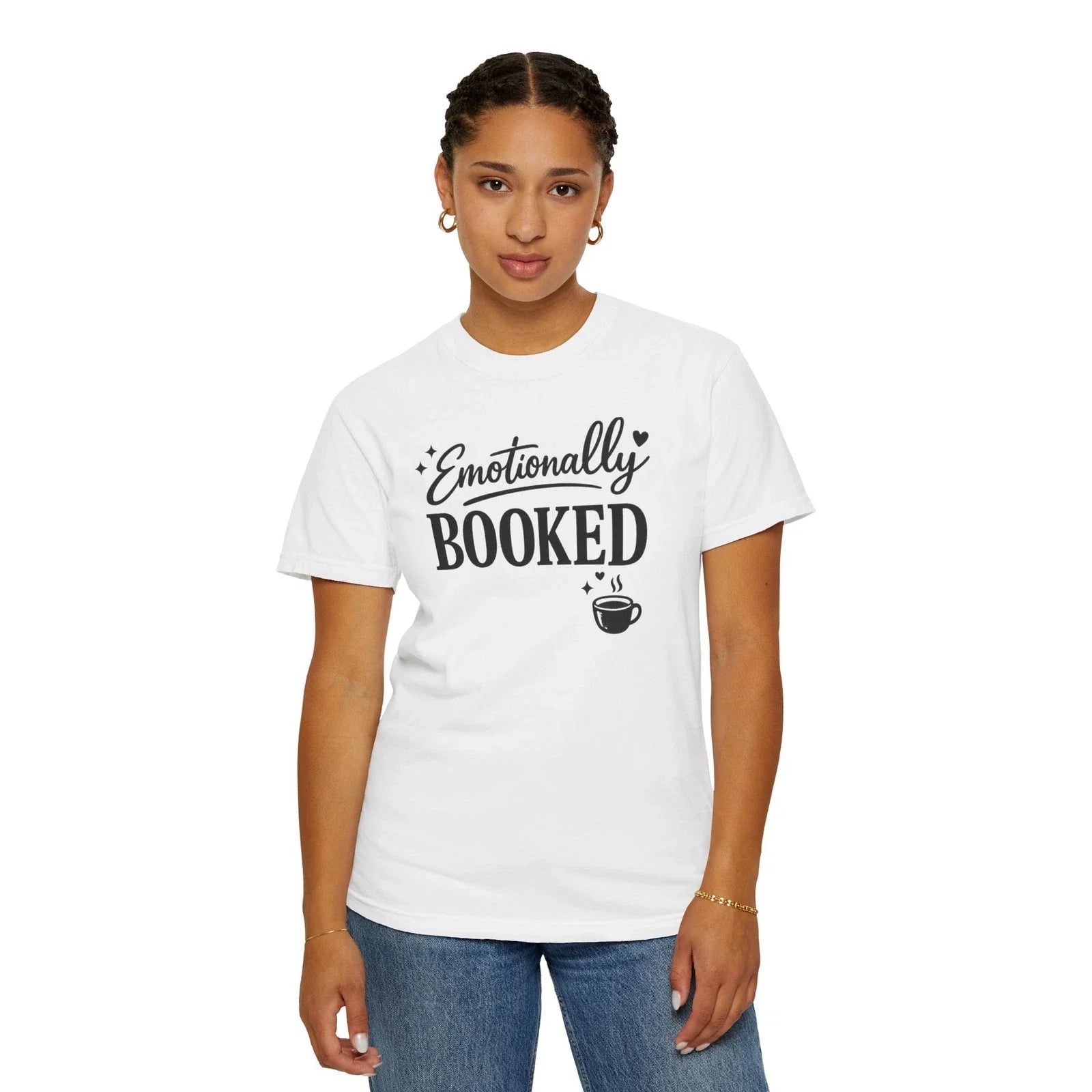 Emotionally Booked Comfort Colors T Shirt Cozy Coffee Tee Gift for Her Trending