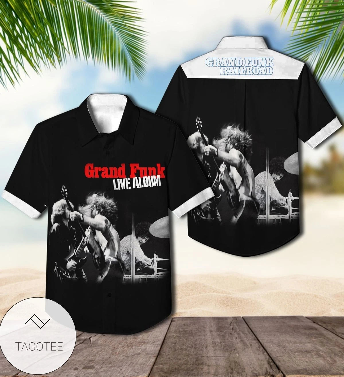Grand Funk Railroad Live Album Cover Hawaiian Shirt L818