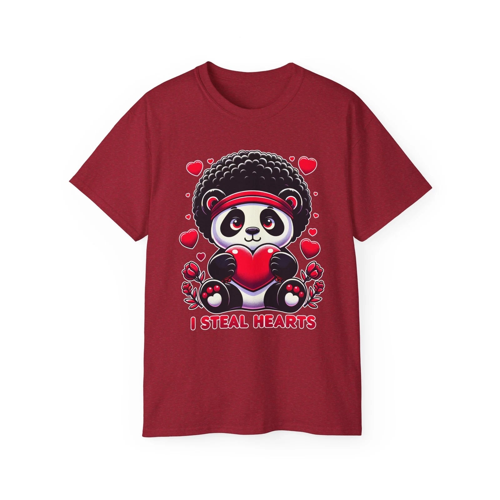 Cute Panda Love Tee, Valentine's Day Gift, Adorable Cotton Shirt, Funny Unisex