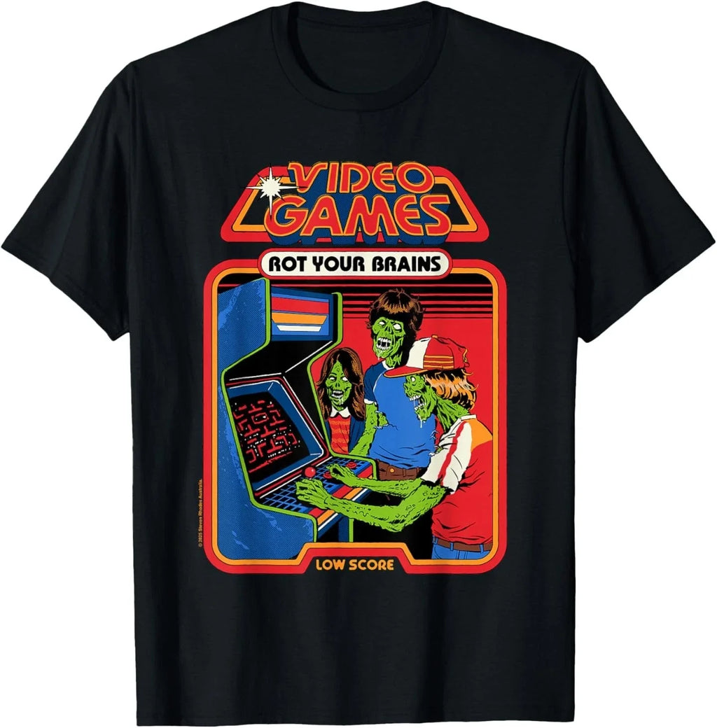 Video Game Zombies Sarcastic Retro Vintage Funny Adult Humor T-Shirt