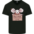 Hungry Mouse Mens V-Neck Cotton T-Shirt