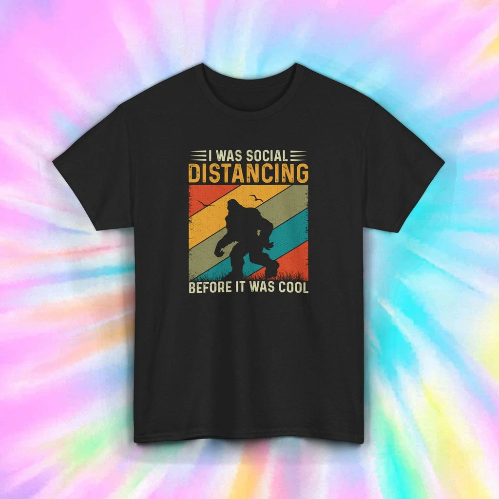 Bigfoot Social Distancing Shirt Sasquatch Retro Funny Gift S-5XL