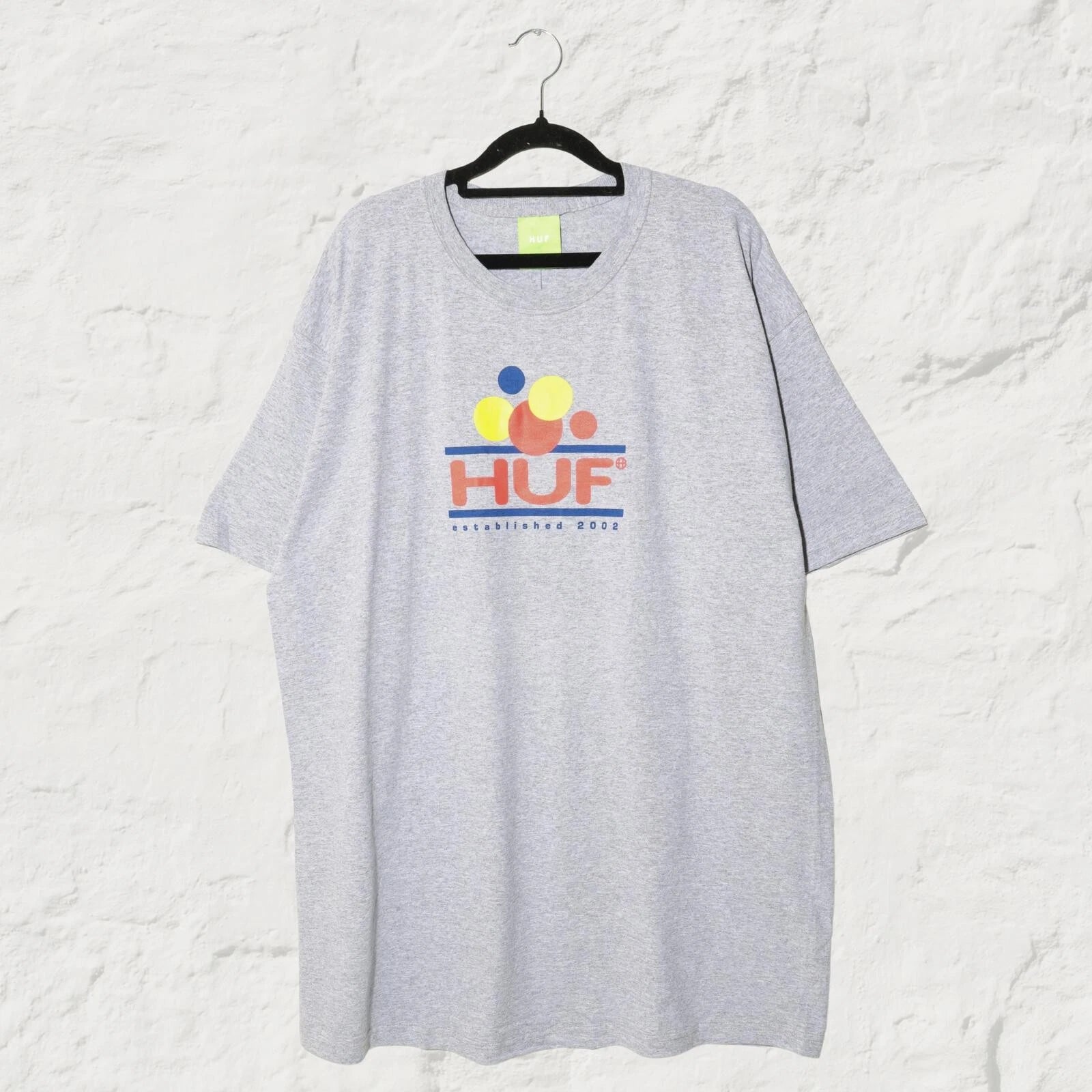 HUF Fun Graphic Tee Athletic Grey Oversized Skate Streetwear XL