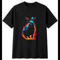 Double Exposure Rabbit Glowing Cute Mens T-Shirt Black 100% Cotton Adorable