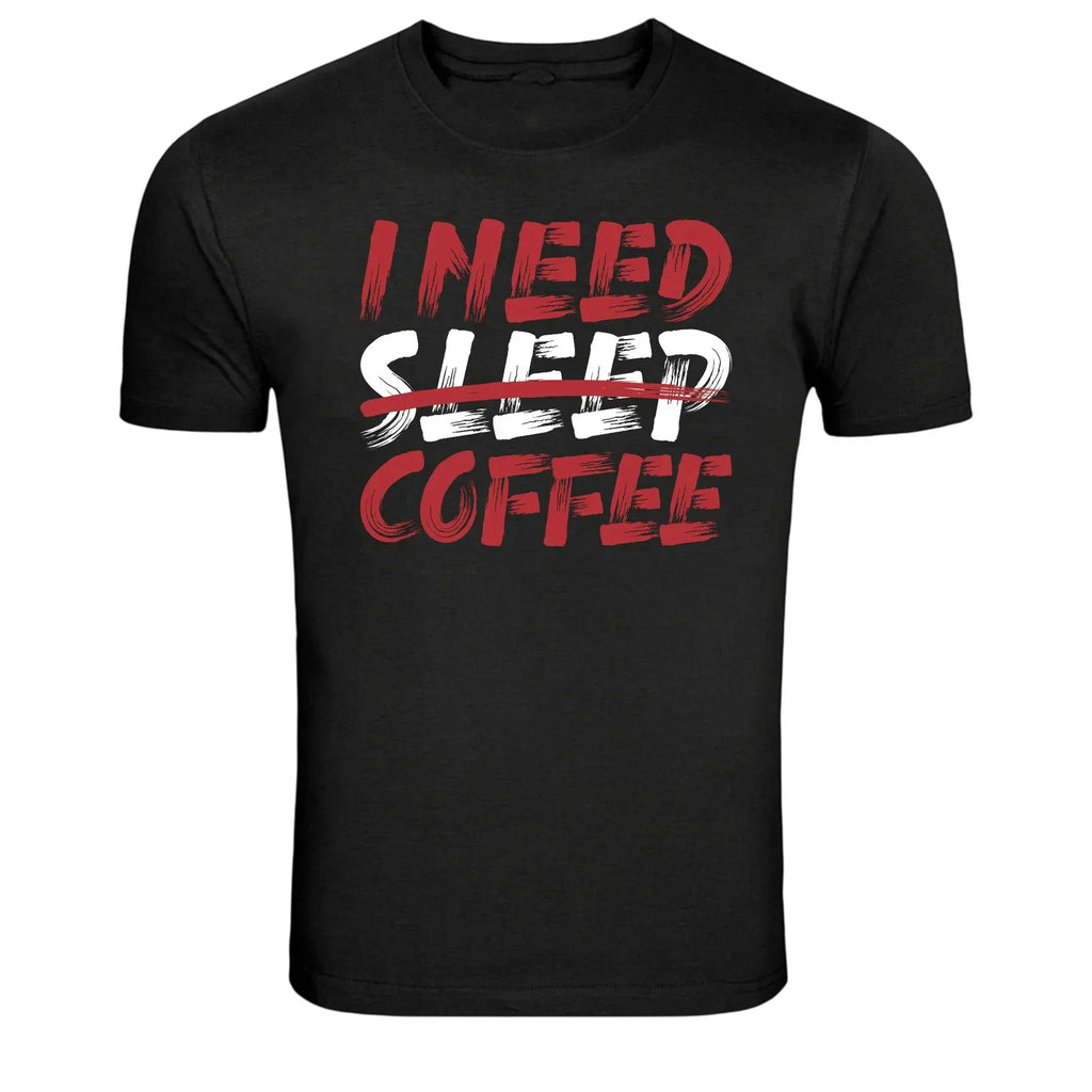 I Need Sleep Coffee Humor Typography Graphic T-Shirt