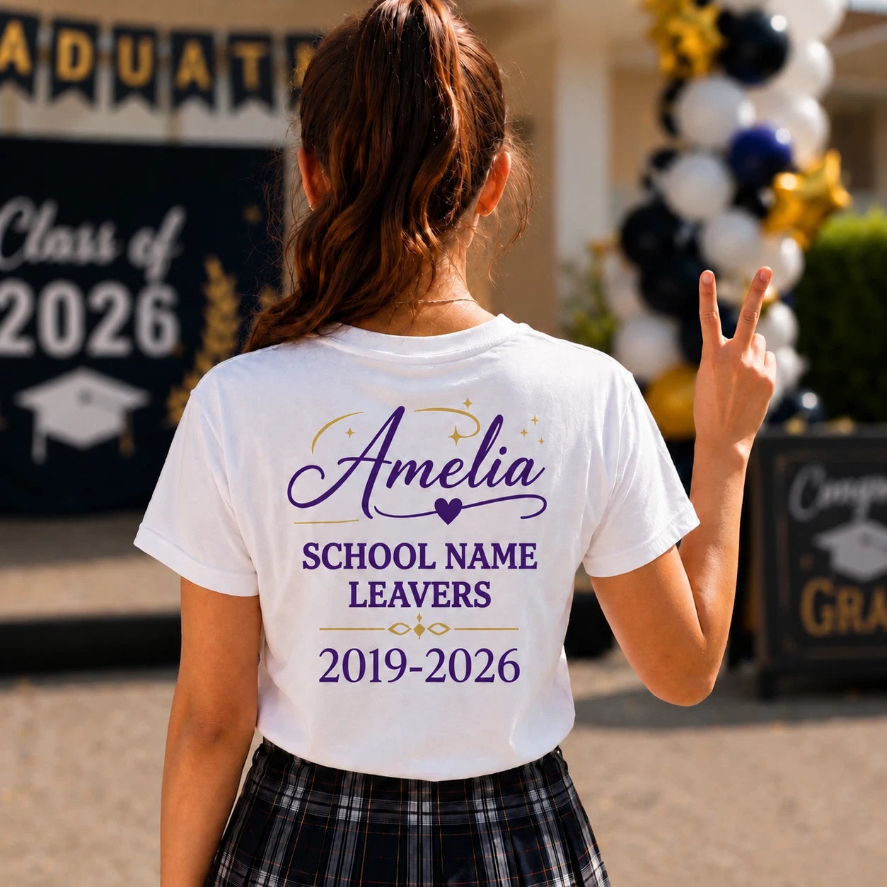 Leavers T Shirt Custom School Name 2026 Graduation Tee