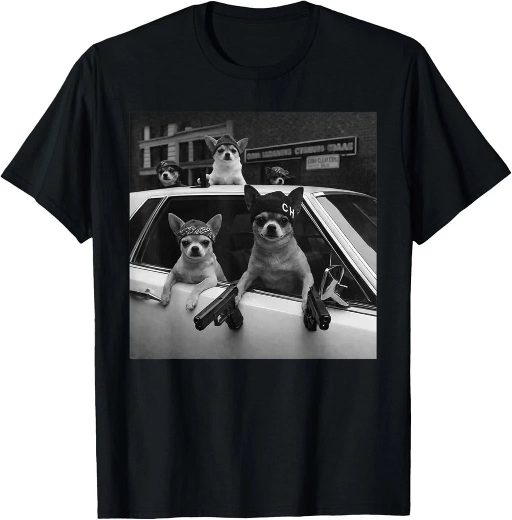 Funny Chihuahua Meme Chihuahua Gangster Dog Street Design T-Shirt unisex T-Shirt