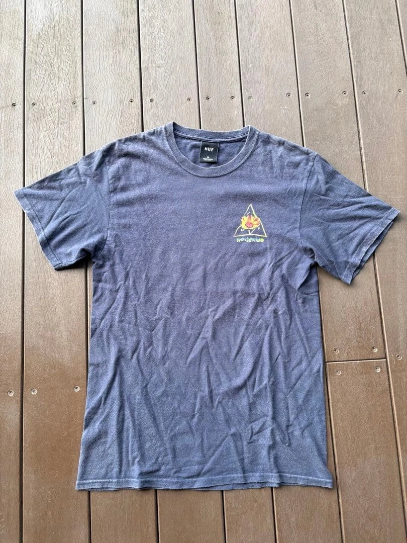 HUF T-Shirt Eggplant Navy Blue Streetwear Slim Fit Used