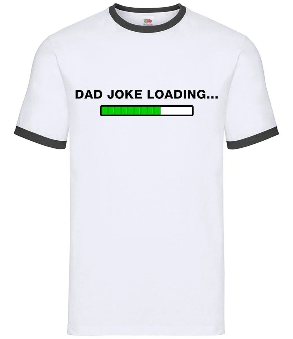 Dad Joke Loading - Mens Ringer - Fathers Day Father Dad Daddy Funny Jokes