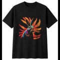 Dark Fantasy Flemish Giant Rabbit with Feathers Cute Mens T-Shirt Black Kawaii