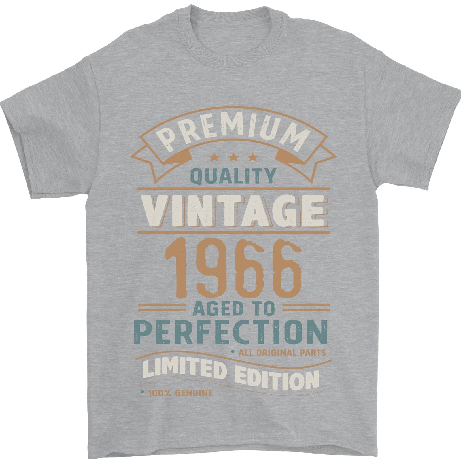 Premium Vintage 60th Birthday 1966 Mens T-Shirt 100% Cotton