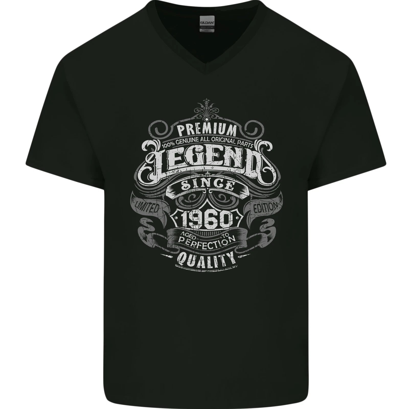 Premium Legend 66th Birthday 1960 Mens V-Neck Cotton T-Shirt