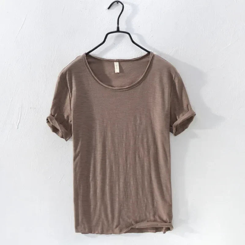 M-3XL Cotton T-Shirt Lightweight Breathable Slim-Fit O-Neck - Basic Casual shirt