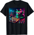 Stylish Cat Playing Chess T-Shirt