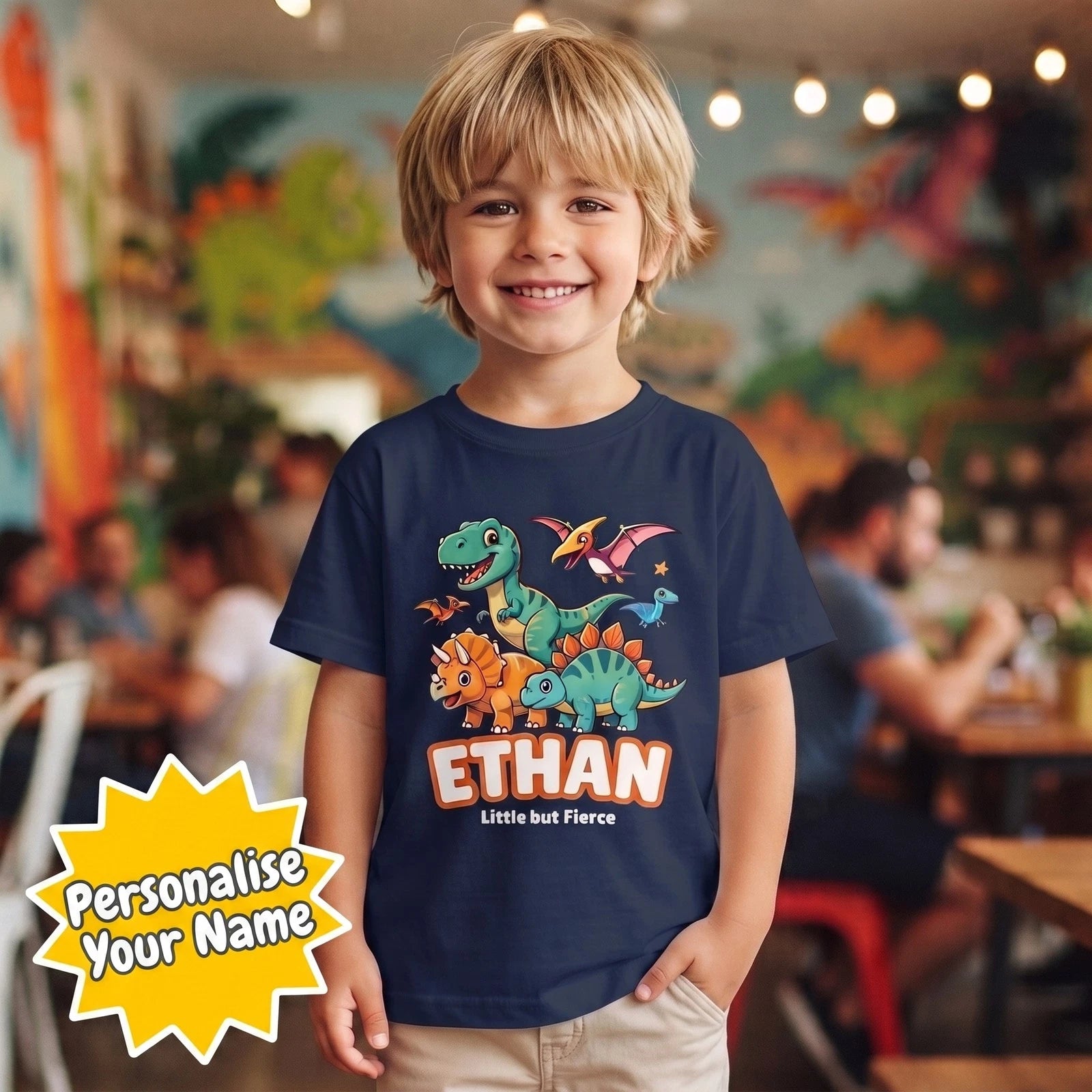 Personalised Dinosaur Boys T Shirt