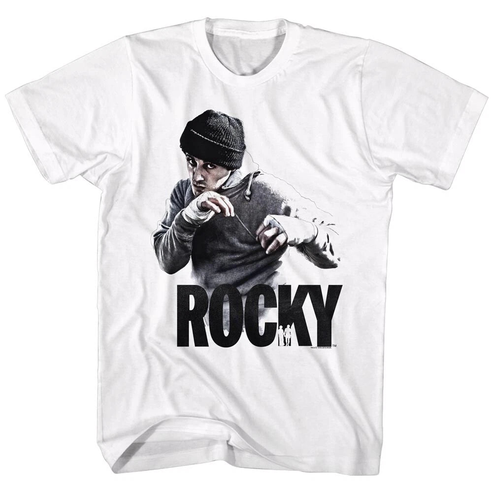 Rocky Movie Rocky In Sweats & Beanie Shadow Boxing Meat Locker Men's T Shirt