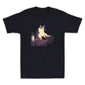 Cigarette Kitten Funny Smoking Cat Meme Stupid Brainrot Men's Black Navy T-Shirt
