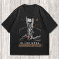 Sci-Fi Survival Horror Graphic T-Shirt - Dystopian Alien Invasion Hero Black Tee