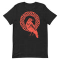 Red Celtic Raven Unisex T-Shirt, Pagan Celtic Bird Design
