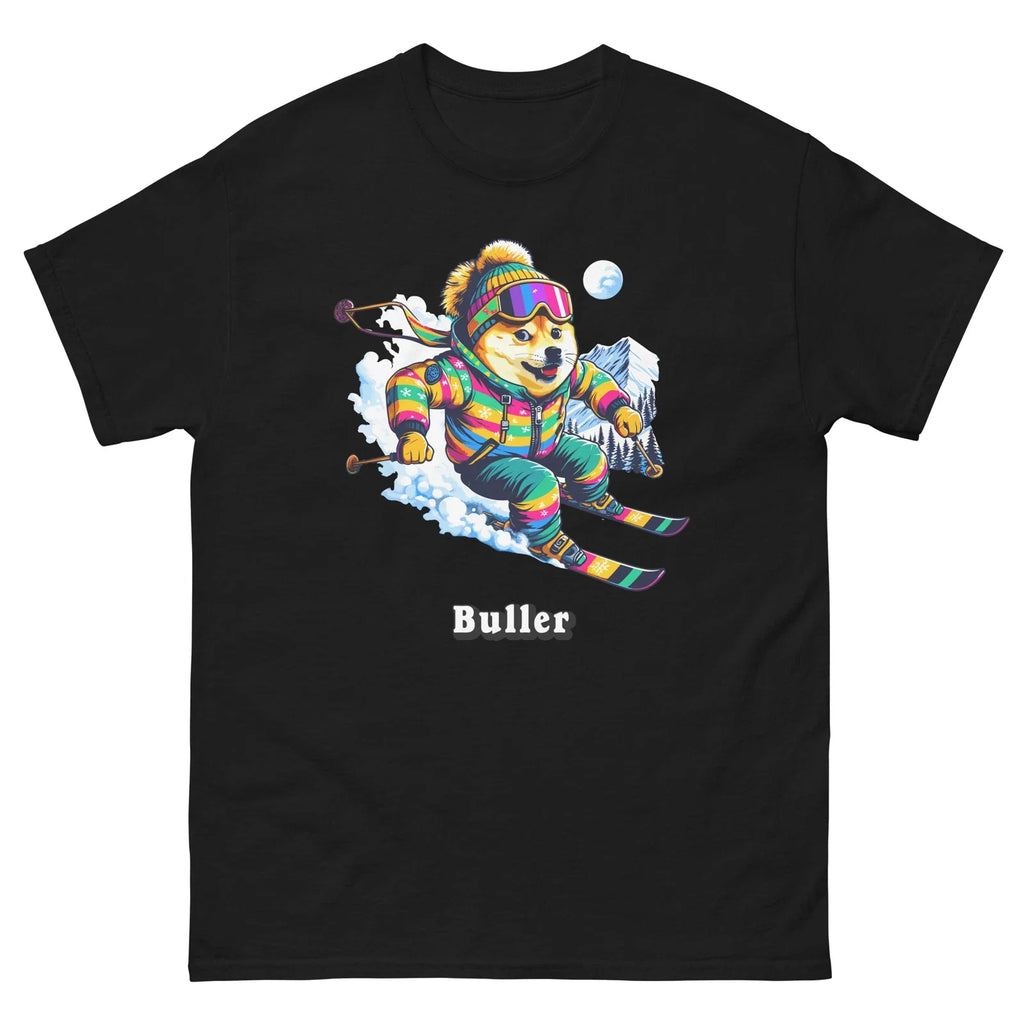 Buller Doge Skiing Funny Ski Skier Dog Meme Cute Shirt T-Shirt