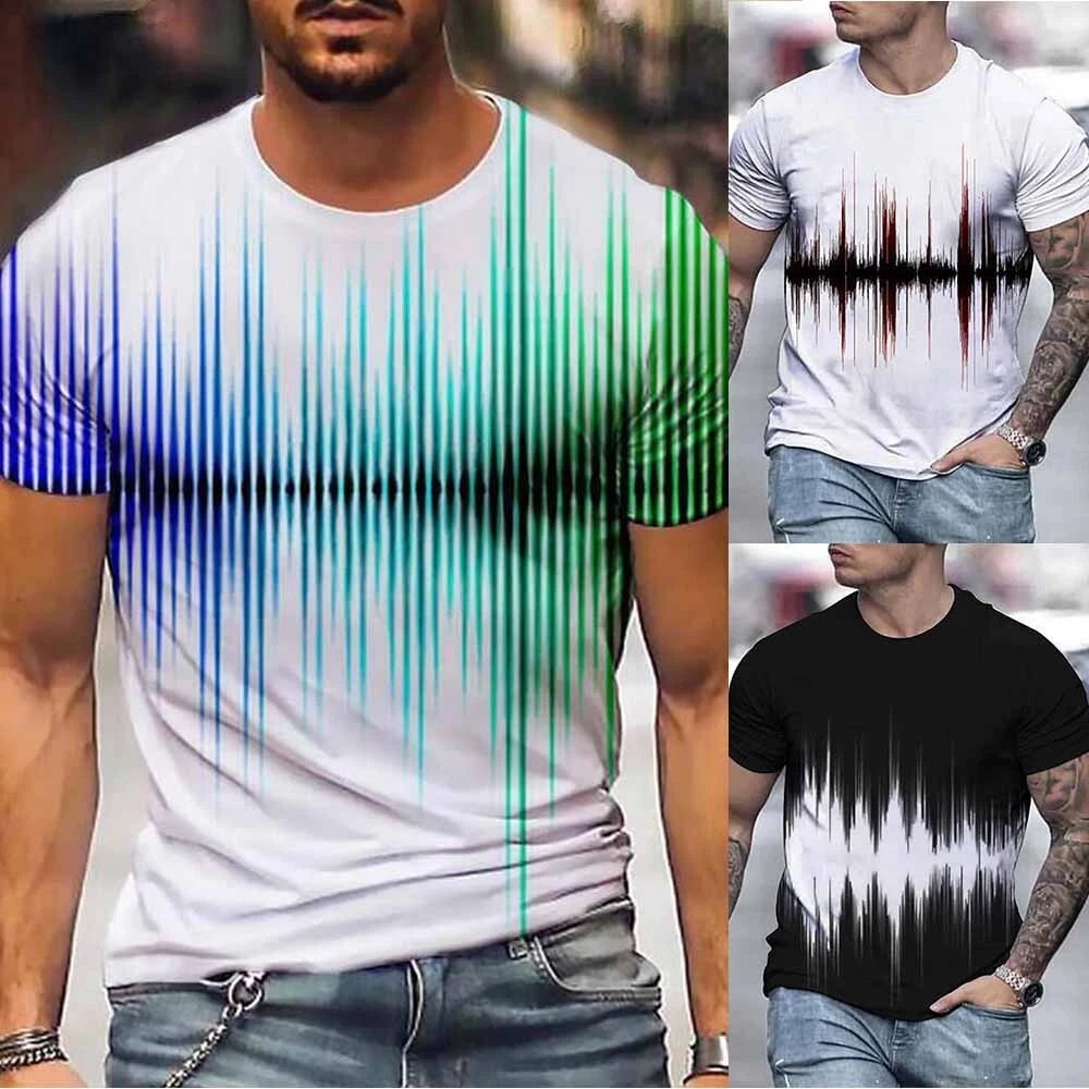 New T-shirts Summer Short Sleeve 3D Digital Printing Casual Fashionable