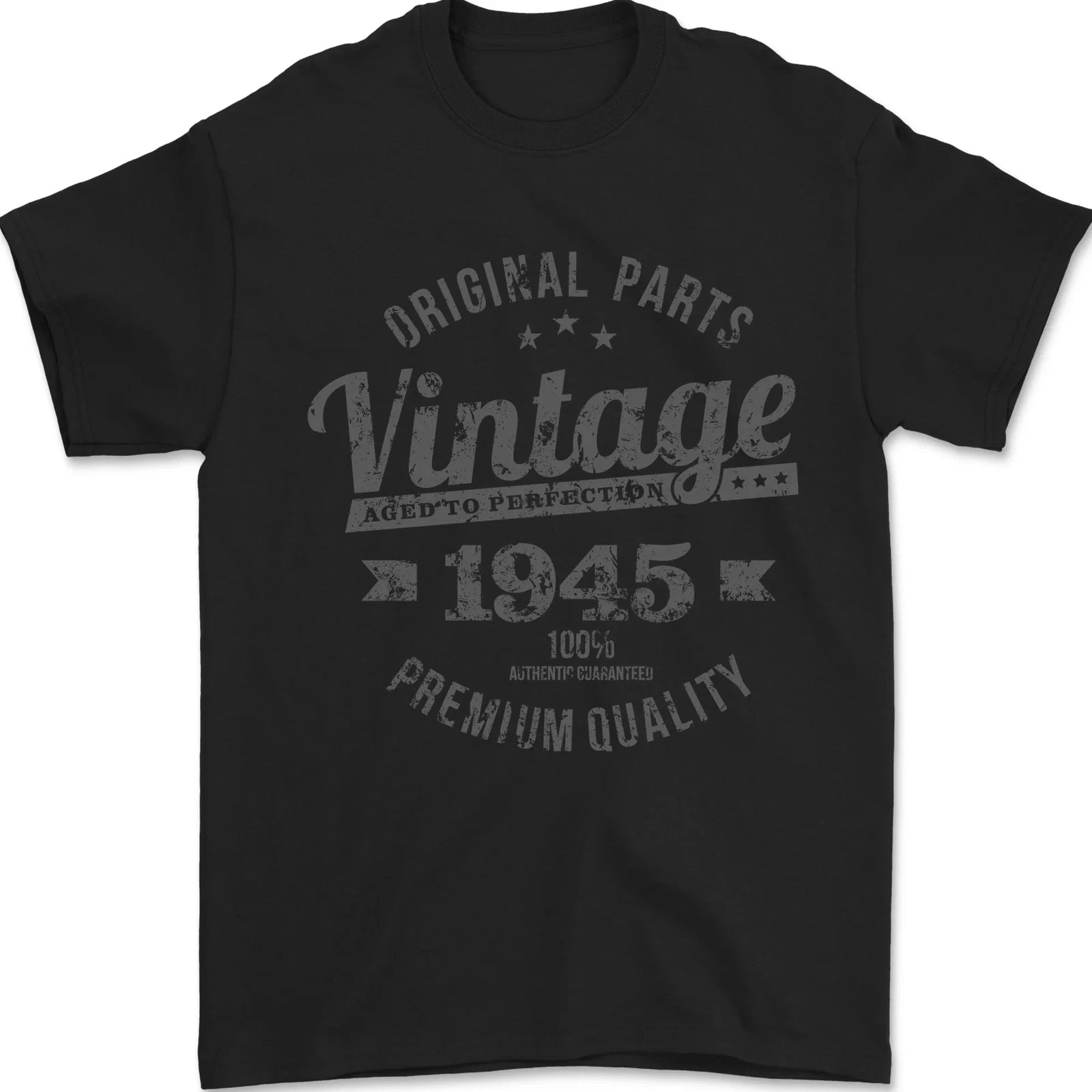Vintage Year 81st Birthday 1945 Mens T-Shirt 100% Cotton