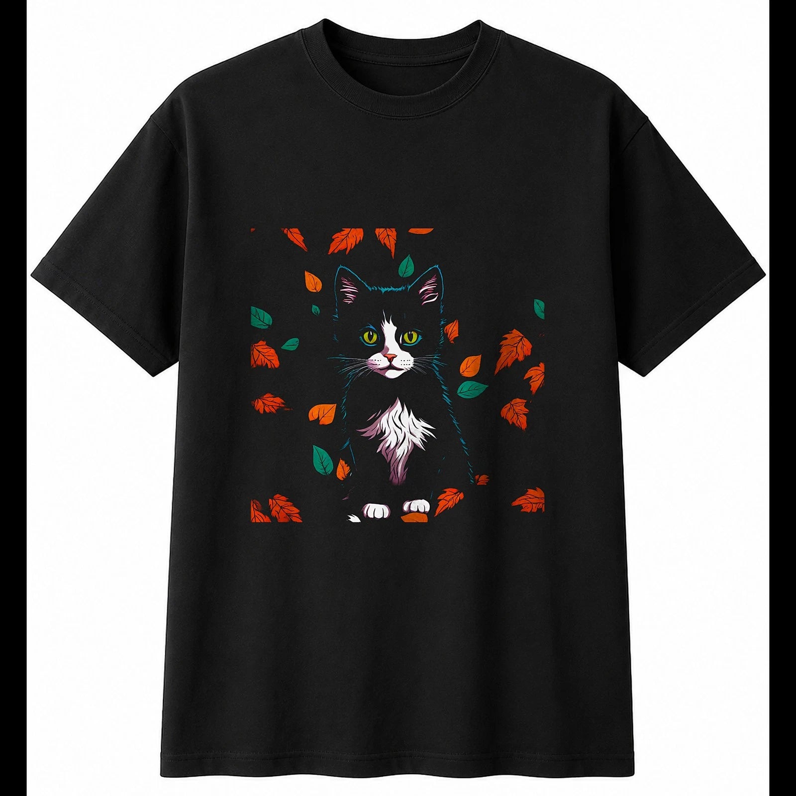 Kitten Dark Fantasy Cat Cute Mens T-Shirt Black 100% Cotton Adorable Graphic Tee